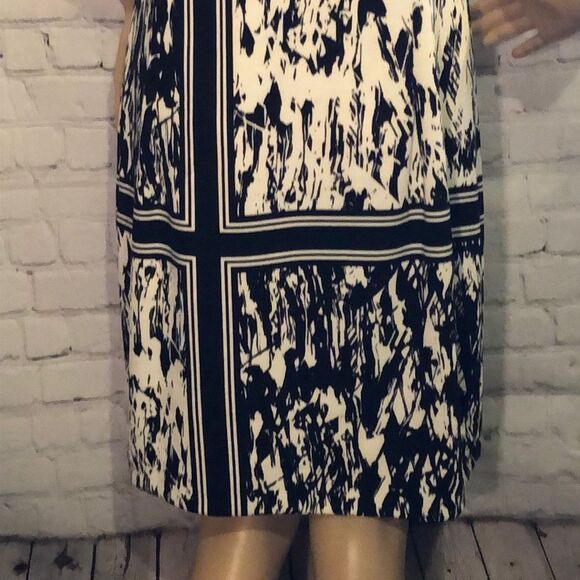 London Style Collection Op Art Black and White Shift Dress 14 - Picture 7 of 10